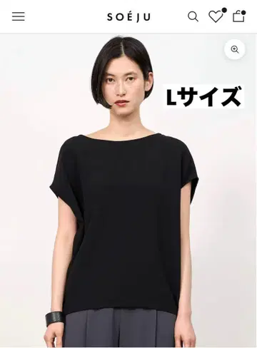 소주 숏 슬리브 코쿤 블라우스 L 사이즈 블랙