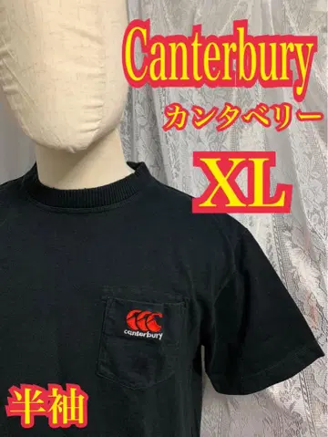 Canterbury 캔터베리 반팔 티셔츠 럭비 자수 로고 블랙 XL