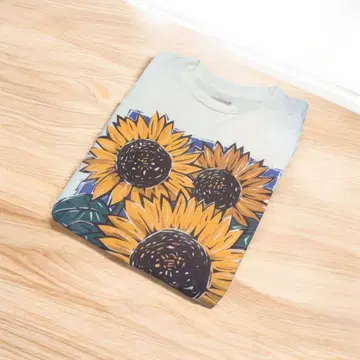 초레어 빈티지 싱글 스티치 해바라기 플라워 티셔츠 softee