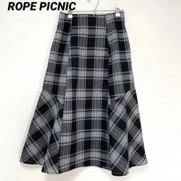 ROPE PICNIC 롱 플레어 스커트 38 체크 무늬 뒷면 밴딩