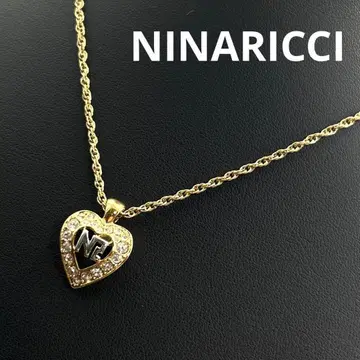 NINARICCI 니나리치 로고 하트 목걸이 골드 빈티지