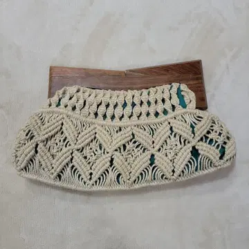 TODAYFUL 투데이풀 레어 클러치 백 마크라메 우드 손뜨개질