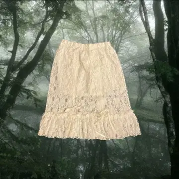 레이스 무릎 기장 스커트 페어리 그런지 모리걸 그랑지