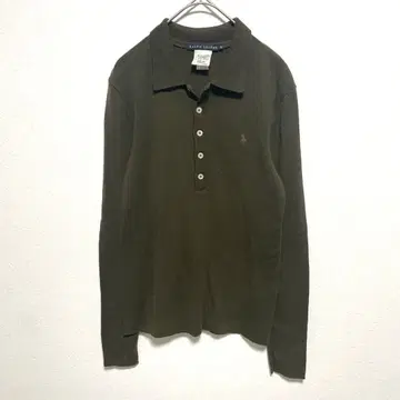 랄프 로렌 긴팔 피케 셔츠 울 코튼 여성용 깔끔한 고품질