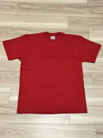 Hanes Beefy-T 빨간색 L 사이즈 티셔츠