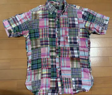 가격 인하 SUGAR CANE 패치워크 반팔 셔츠 Mens M