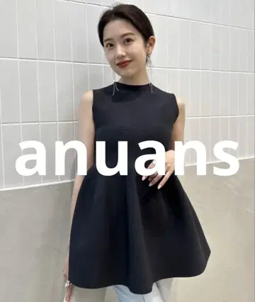 거의 미사용 anuans 슬리브리스 니트 MEDIUM 블랙 여성용