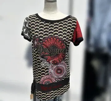 Desigual 꽃무늬 반팔 자수 티셔츠