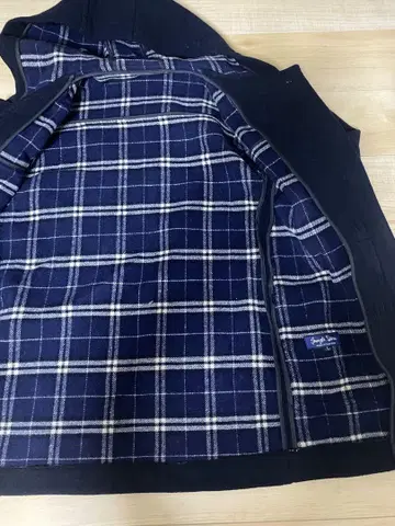 네이비 더플 코트 후드 부착