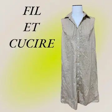 FIL ET CUCIRE 셔츠 원피스 도트 무늬 슬리브리스 겉옷