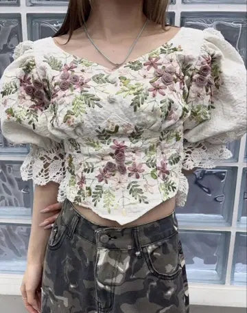 kitty 호리에 오사카 리메이크 자수 상의 구제 의류