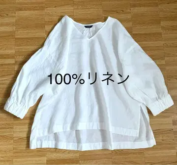 JOURNAL STANDARD 100% 린넨 V넥 반소매 셔츠