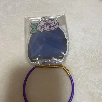 문구와 함께 비와 수국 마스코트 키체인 GiGO 한정판 이름 없는 자