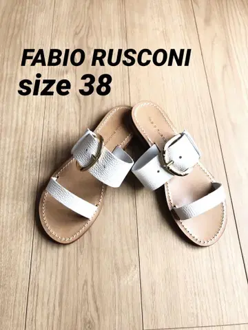 FABIO RUSCONI 파비오 루스코니 플랫 샌들 두꺼운 벨트 화이트