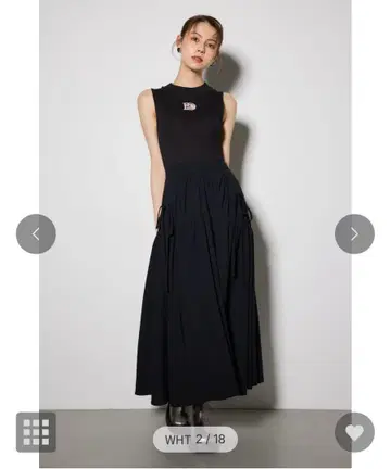 rienda 리엔다 RD 로고 컷 콤비 원피스