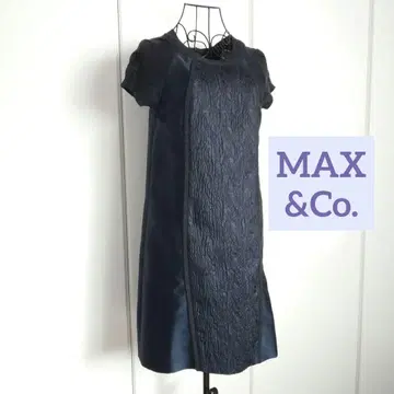 MAX&Co. 맥스앤코 이소재 절개 반팔 원피스 M 네이비