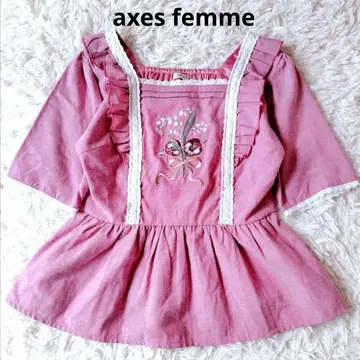 axes femme 엑시즈팜 블라우스 꽃 자수 레이스 반팔 모리걸