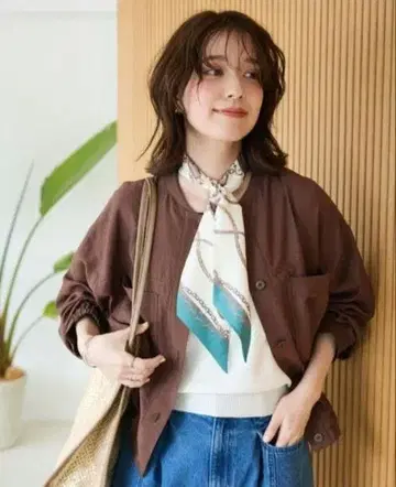 새상품 그린 파크스 시어 셔츠 블루종 브라운