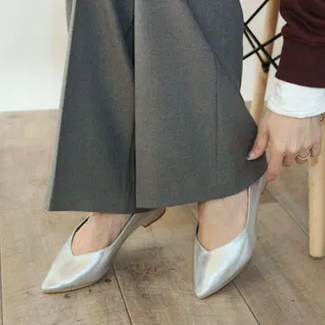 Fin 실버 스틸레토 펌프스 23.0cm