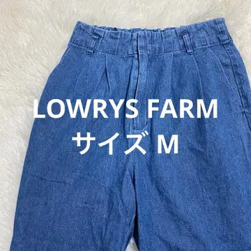 LOWRYS FARM 리브 디테일 다크 블루 데님 팬츠 M 패션 팬츠