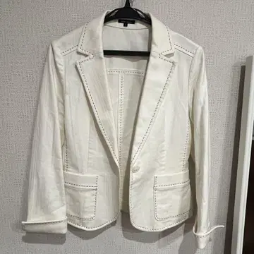 1EINS SCHRITT 화이트 테일러드 자켓