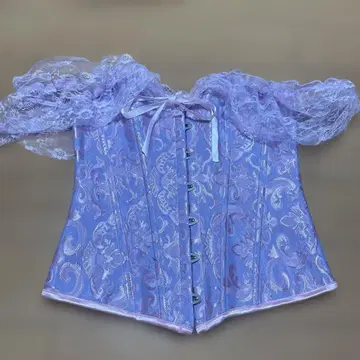 연보라색 코르셋 뷔스티에 레이스 슬리브