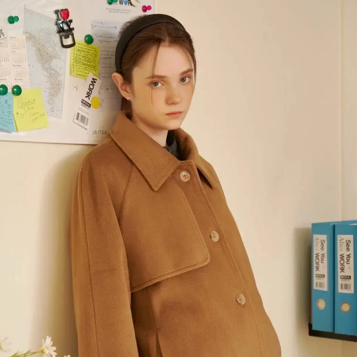 NEW) Letter From Moon Parisian Wool Trench Coat Ivory M
