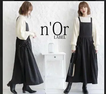 n'Or LABEL 드로스트 포켓 점퍼 스커트 원피스 블랙