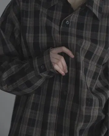 remer 섀도우 라메 체크 셔츠 M 사이즈