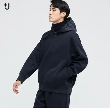 '새상품급' 유니클로 +J 드라이 맨투맨 하프 지퍼 후드티