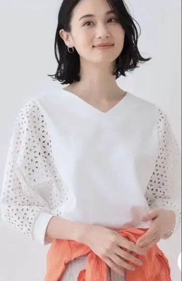 인디비 레이스 슬리브 탑스 블라우스 LL