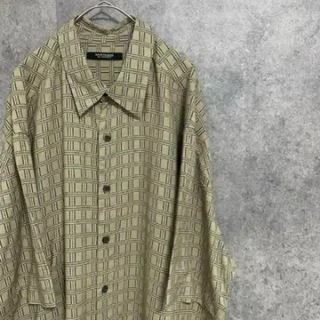 00년대 반팔 패턴 셔츠 레이온 남성용 XL 구제 의류 개성파 기발한
