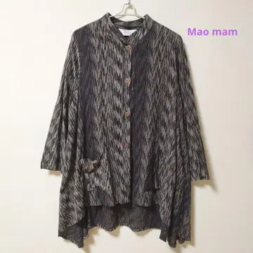 Mao mam 에스닉 일본풍 패턴 튜닉 블라우스 상의