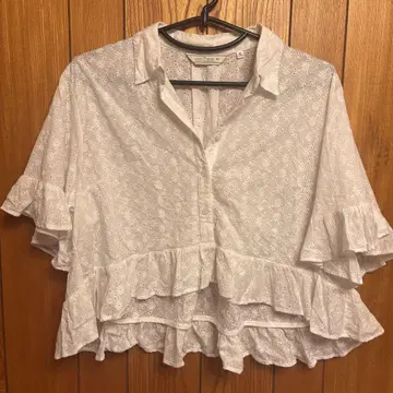 새상품급 GU 3XL 페플럼 셔츠 빅 사이즈 로쿠 rokh 흰색 화이트