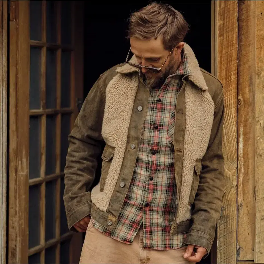 希少 RRL Fleece-Paneled Denim Jacket RRL | 더블알엘 RRL Fleece Denim Jacket Grizzly Jacket L size