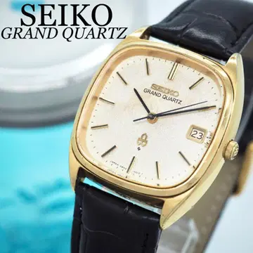 120 SEIKO 그랜드 쿼츠 시계 스퀘어 골드 남성용 데이트