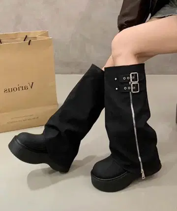 블랙 롱 부츠