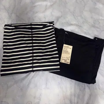 무인양품 겨드랑이 솔기 없는 천축 편 파자마 L-XL 블랙 보더