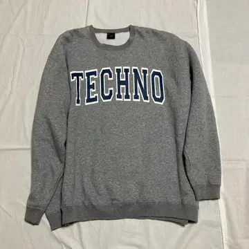 ISNESS MUSIC TECHNO 맨투맨 그레이 칼리지 로고