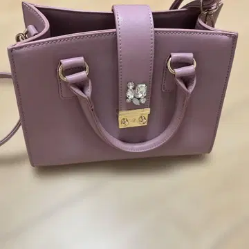 연보라색 핸드백 크리스탈 장식