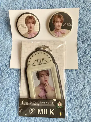 EBiDAN 복권 사진 케이스 키링 & 카드, 캔뱃지 세트 M!LK