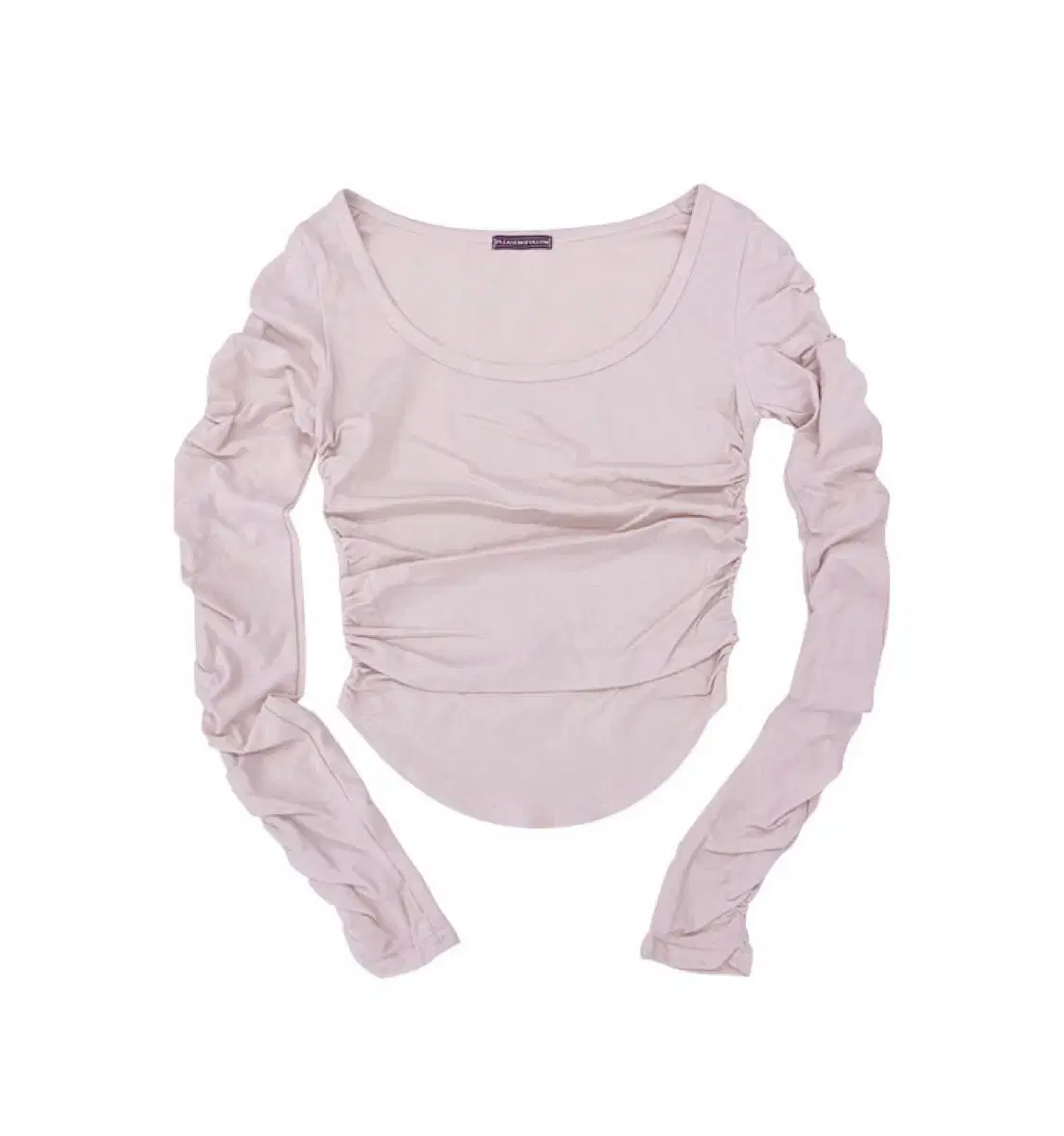 Please No Follow momo Shirring Top Baby Pink