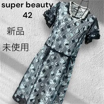 super beauty 꽃무늬 반팔 원피스 42 사이즈 새상품