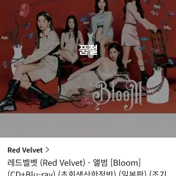 레드벨벳 bloom 앨범 블루레이 초회생산한정반 포카 단체 양도