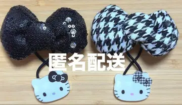산리오 시크릿 랜덤 헤어 밴드 리본 블랙 하운드투스 체크