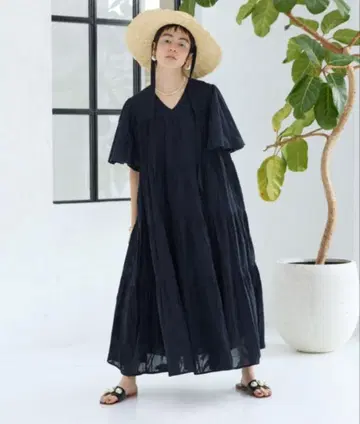 manana suerte 자카드 리조트 원피스 블랙