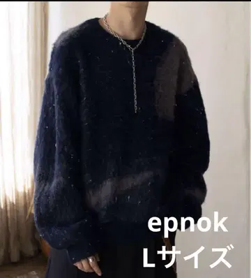 L 사이즈 epnok 니트 스웨터 네이비 컬러 마블