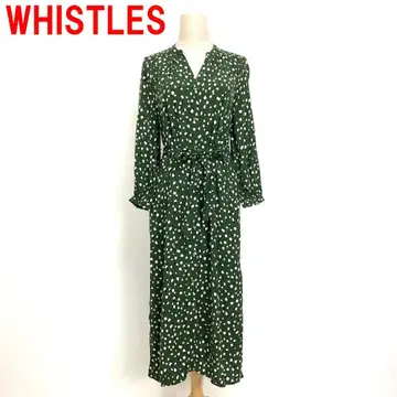 A6187 Whistles 롱 원피스 긴팔 올 패턴 그린 그린 4