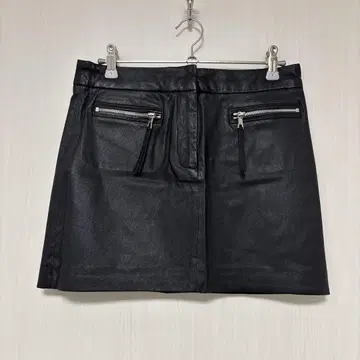 MILLY 밀리 양가죽 가죽 미니 스커트 블랙 사이즈 0 새상품 택 포함