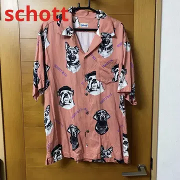 Schott 하와이안 셔츠 도그 L 알로하 강아지 패턴 택 포함